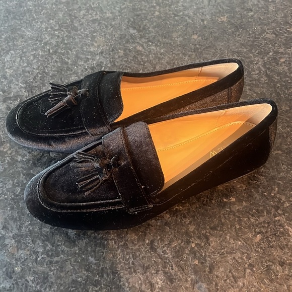 J. Crew Black Velvet Tassel Loafers Slip-On - Picture 6 of 8